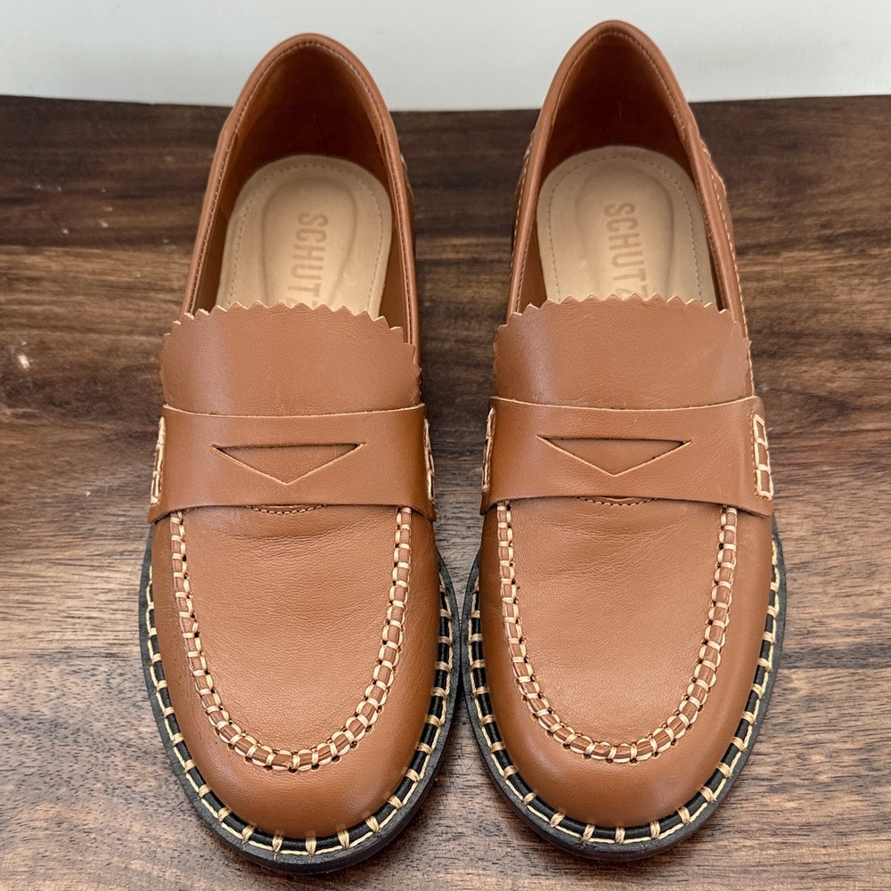 SCHUTZ Tan Leather Loafers for Women